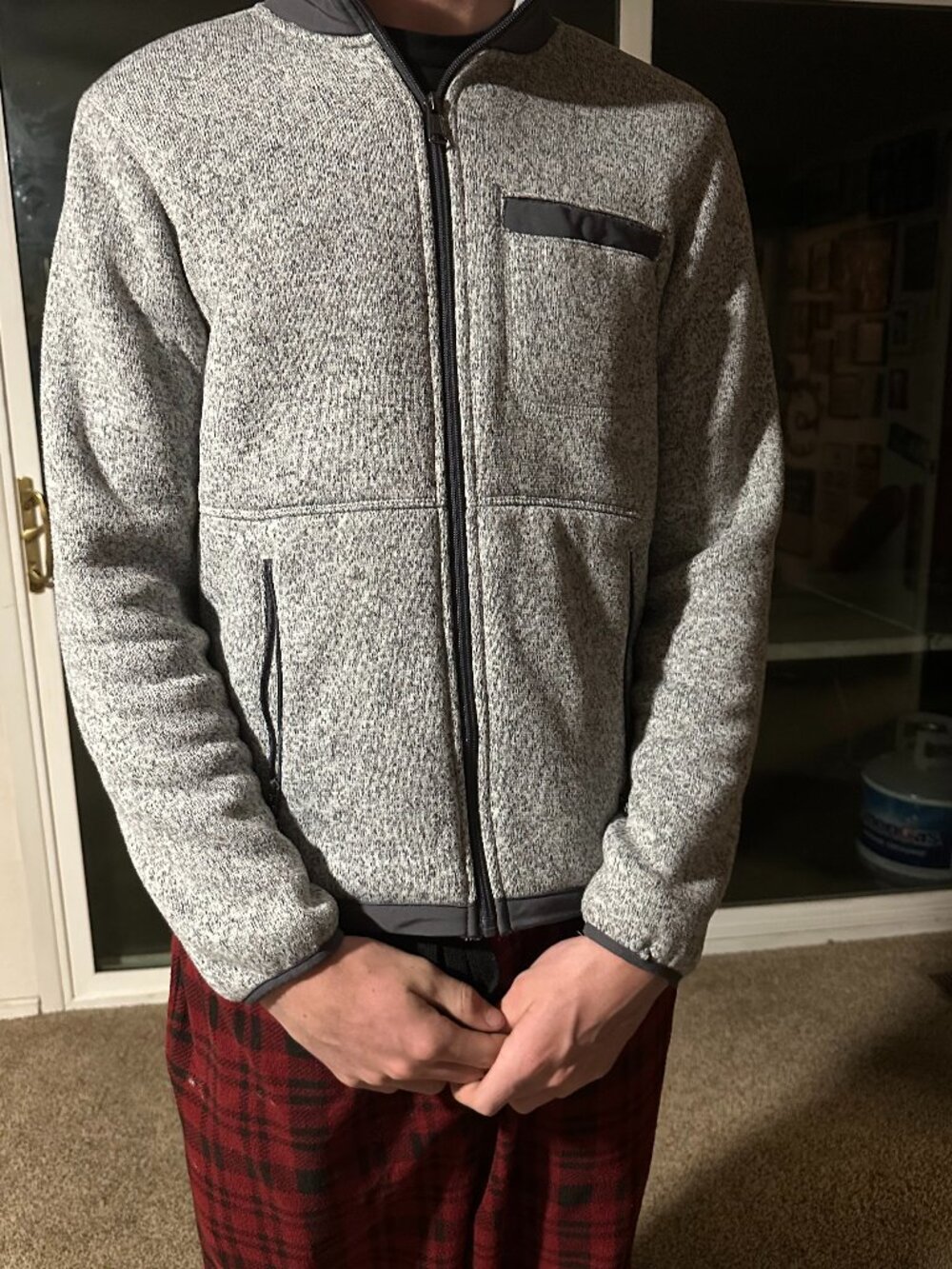 Gray George zipper sweater = small